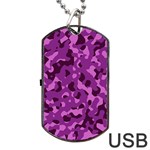 Dark Purple Camouflage Pattern Dog Tag USB Flash (One Side) Front