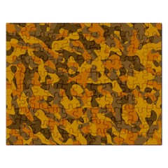 Brown And Orange Camouflage Rectangular Jigsaw Puzzl by SpinnyChairDesigns