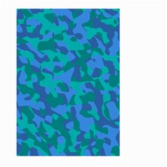 Blue Turquoise Teal Camouflage Pattern Large Garden Flag (two Sides) by SpinnyChairDesigns