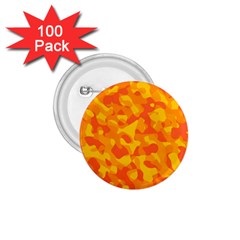 Orange And Yellow Camouflage Pattern 1 75  Buttons (100 Pack)  by SpinnyChairDesigns