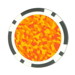 Orange And Yellow Camouflage Pattern Poker Chip Card Guard (10 Pack) by SpinnyChairDesigns