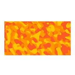 Orange And Yellow Camouflage Pattern Satin Wrap by SpinnyChairDesigns