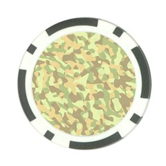 Light Green Brown Yellow Camouflage Pattern Poker Chip Card Guard by SpinnyChairDesigns