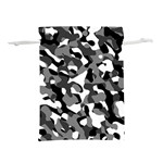 Black and White Camouflage Pattern Lightweight Drawstring Pouch (M) Back