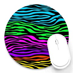 Colorful Zebra Round Mousepads by Angelandspot