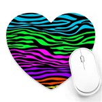 Colorful Zebra Heart Mousepads Front