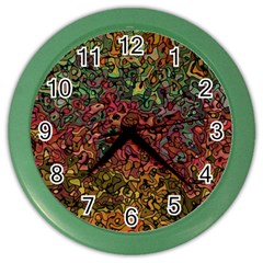 Stylish Fall Colors Camouflage Color Wall Clock by SpinnyChairDesigns
