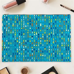 Aqua Blue Artsy Beaded Weave Pattern Cosmetic Bag (xxl) by SpinnyChairDesigns