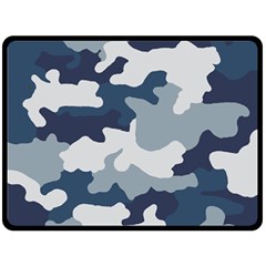 Camo Blue Fleece Blanket (large)  by MooMoosMumma