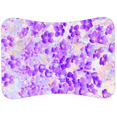 Purple Spring Flowers Velour Seat Head Rest Cushion by DinkovaArt