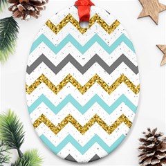 Chevron  Oval Ornament (two Sides) by Sobalvarro