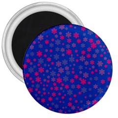 Bisexual Pride Tiny Scattered Flowers Pattern 3  Magnets by VernenInk