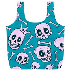 Skull Full Print Recycle Bag (xl) by Sobalvarro