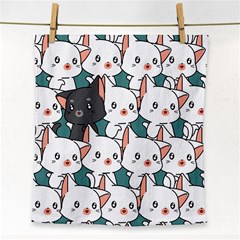 Seamless-cute-cat-pattern-vector Face Towel by Sobalvarro