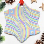 Pastel Color Stripes  Snowflake Ornament (Two Sides) Front