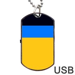 Bright Yellow With Blue Dog Tag Usb Flash (one Side) by tmsartbazaar