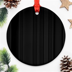Pitch Black Color Stripes Ornament (round) by SpinnyChairDesigns