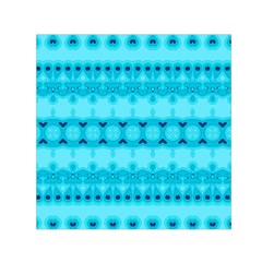 Boho Aqua Blue Small Satin Scarf (square) by SpinnyChairDesigns