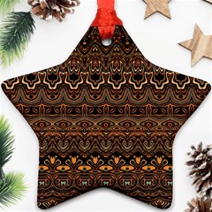Boho Brown Gold Star Ornament (two Sides) by SpinnyChairDesigns
