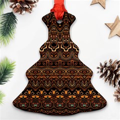 Boho Brown Gold Christmas Tree Ornament (two Sides) by SpinnyChairDesigns