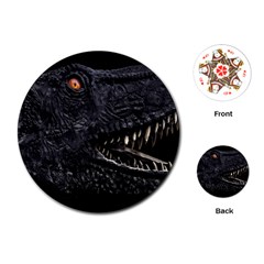 Trex Dinosaur Head Dark Poster Playing Cards Single Design (round) by dflcprintsclothing