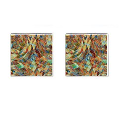 Boho Colorful Mosaic Cufflinks (square) by SpinnyChairDesigns