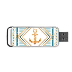 Chain Pattern Blue 6 Portable Usb Flash (one Side) by designsbymallika