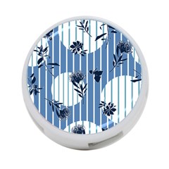 Stripes Blue White 4-port Usb Hub (two Sides) by designsbymallika