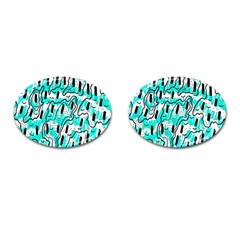 Doodle Art Minimal Drawing Pen Cufflinks (oval) by HermanTelo