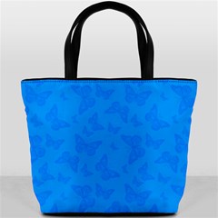Cornflower Blue Butterfly Print Bucket Bag by SpinnyChairDesigns