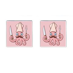 Squid Chef Cartoon Cufflinks (square) by sifis