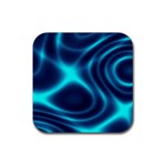 Blue Wave 2 Rubber Coaster (Square)  Front