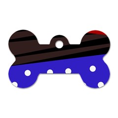 Mixed-lines-dots Black-bg Dog Tag Bone (one Side) by Casemiro