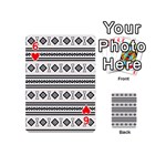Black And White Aztec Playing Cards 54 Designs (Mini) Front - Heart6