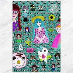 Blue Denim And Drawings Daisies Aqua Canvas 12  X 18  by snowwhitegirl