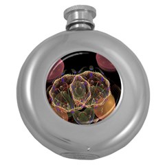 Fractal Geometry Round Hip Flask (5 Oz) by Sparkle