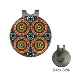 Aztec Multicolor Mandala Hat Clips With Golf Markers by tmsartbazaar