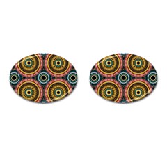 Aztec Multicolor Mandala Cufflinks (oval) by tmsartbazaar