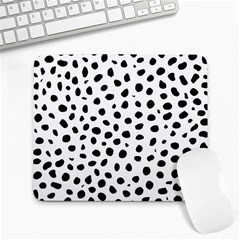 Black And White Seamless Cheetah Spots Large Mousepads by LoolyElzayat