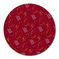 African Folk Tribal Art Round Mousepads by tmsartbazaar