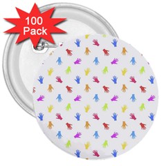 Multicolored Hands Silhouette Motif Design 3  Buttons (100 Pack)  by dflcprintsclothing
