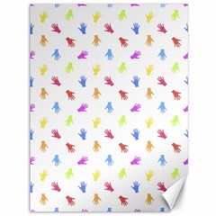 Multicolored Hands Silhouette Motif Design Canvas 36  X 48  by dflcprintsclothing
