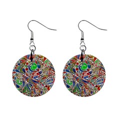 Pop Art - Spirals World 1 Mini Button Earrings by EDDArt
