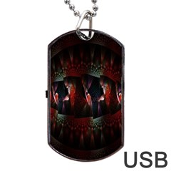 Twist Flower Dog Tag Usb Flash (one Side) by Sparkle