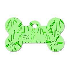 Electric Lime Dog Tag Bone (one Side) by Janetaudreywilson