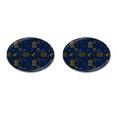 Tribal Festive Folk Pattern Cufflinks (oval) by tmsartbazaar