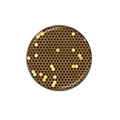Gold Honeycomb On Brown Hat Clip Ball Marker by Angelandspot
