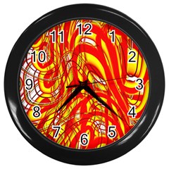 Fire On The Sun Wall Clock (black) by ScottFreeArt