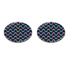 Geo Rainbow Stroke Cufflinks (oval) by tmsartbazaar