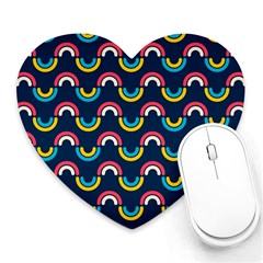 Geo Rainbow Stroke Heart Mousepads by tmsartbazaar